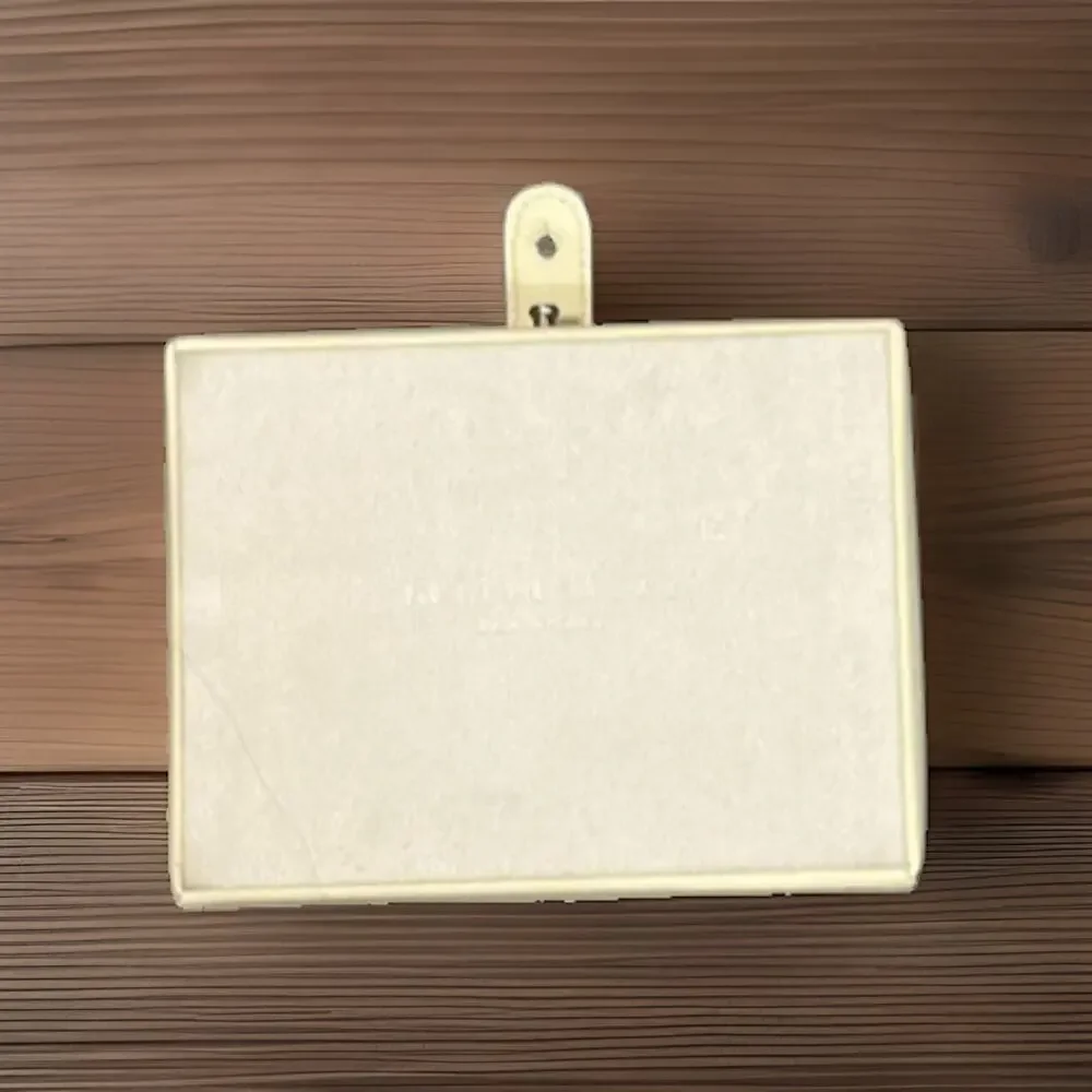 POTTERY BARN Travel Jewelry Box Cream Faux Leather Case MacKenna 5” x 6.5” x 2”